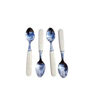 4 Corelle by Coring Forever Yours Stainless Teaspoons Flatware Plastic MCM 6.25"